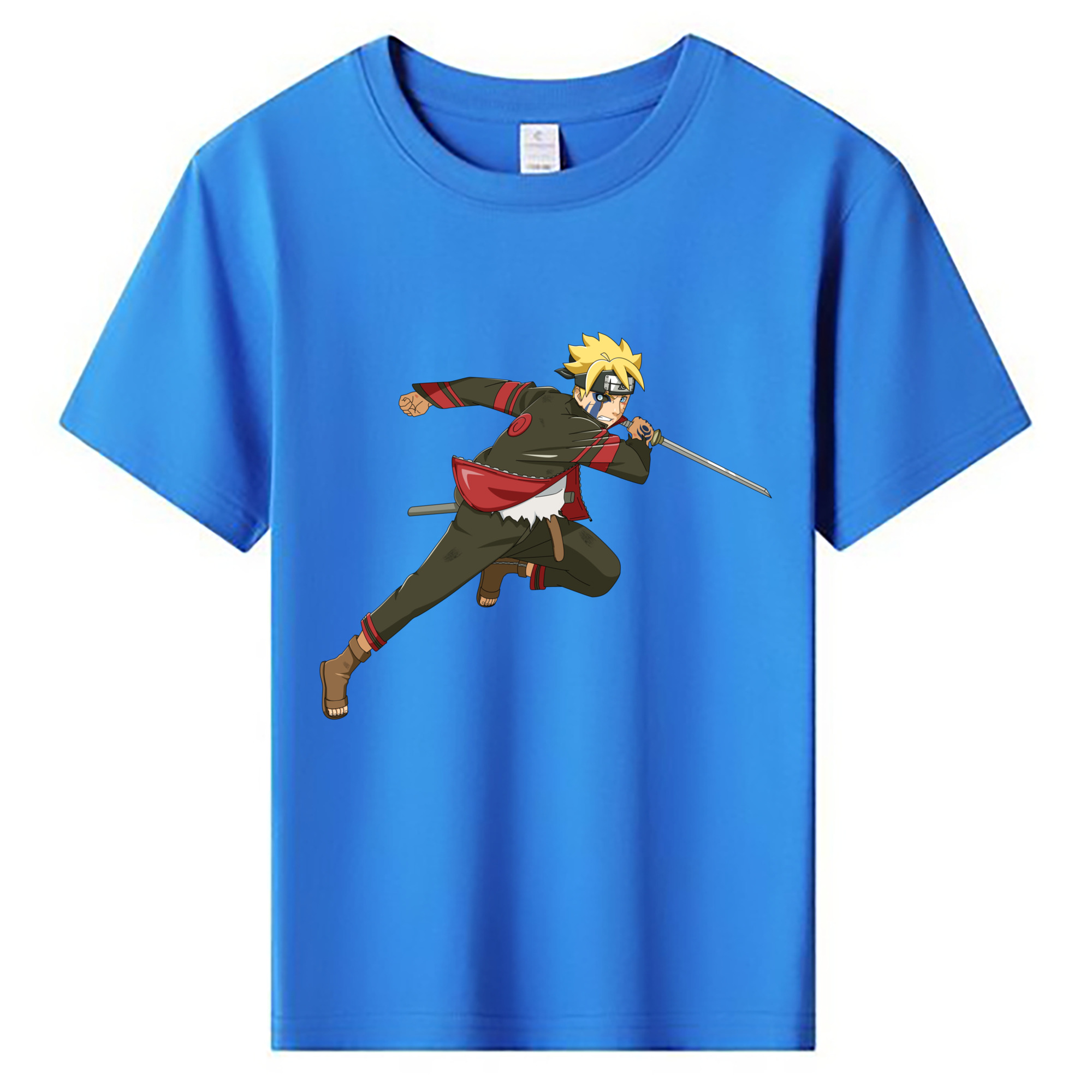 （画像用） NARUTO -ナルト- うずまき ボルト Uzumaki Boruto 綿100％キッズTシャツ（フロントプリント）